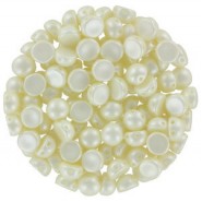 Czech 2-hole Cabochon Perlen 6mm Alabaster Pastel Lt.Cream